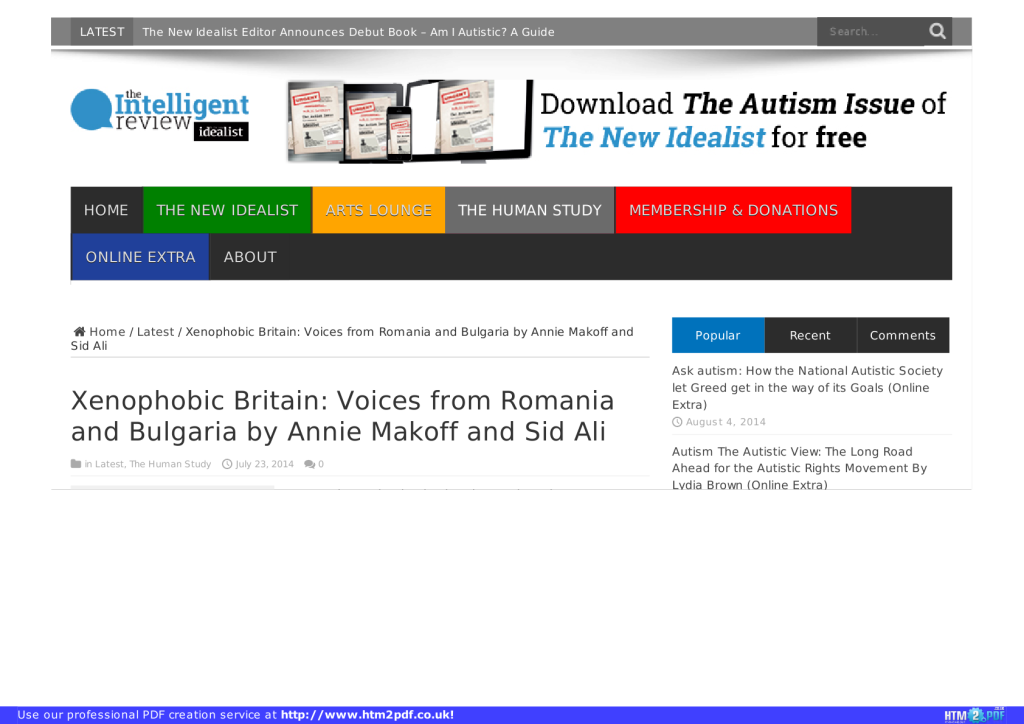 Xenophobic Britain: Voices from Romania and Bulgaria