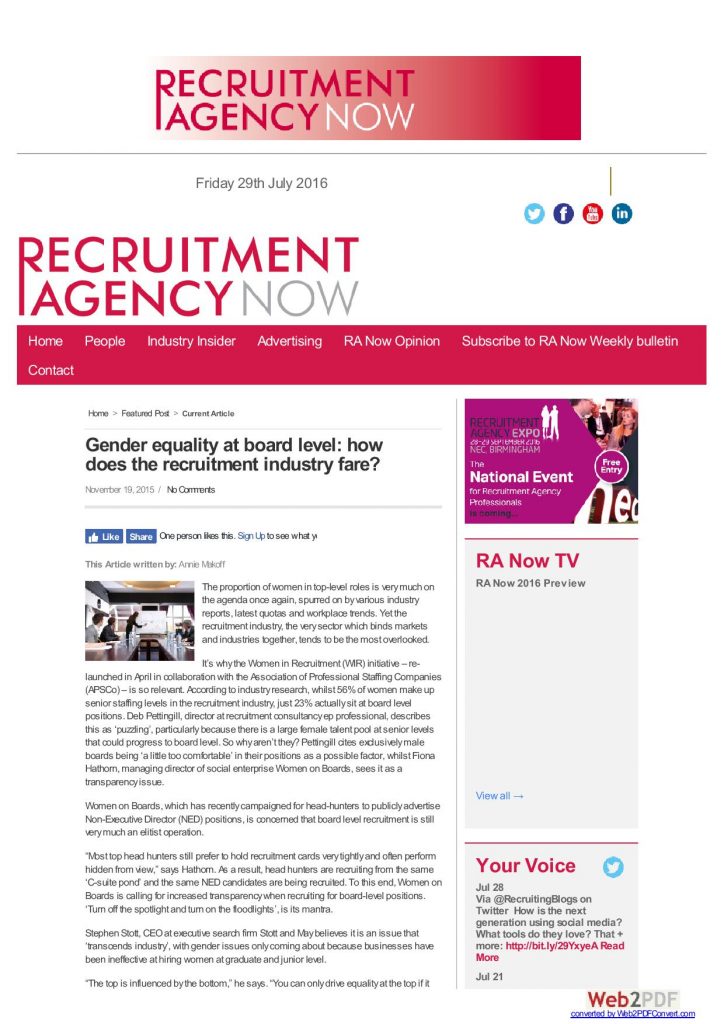 Recruitment Agency Now | November 2015