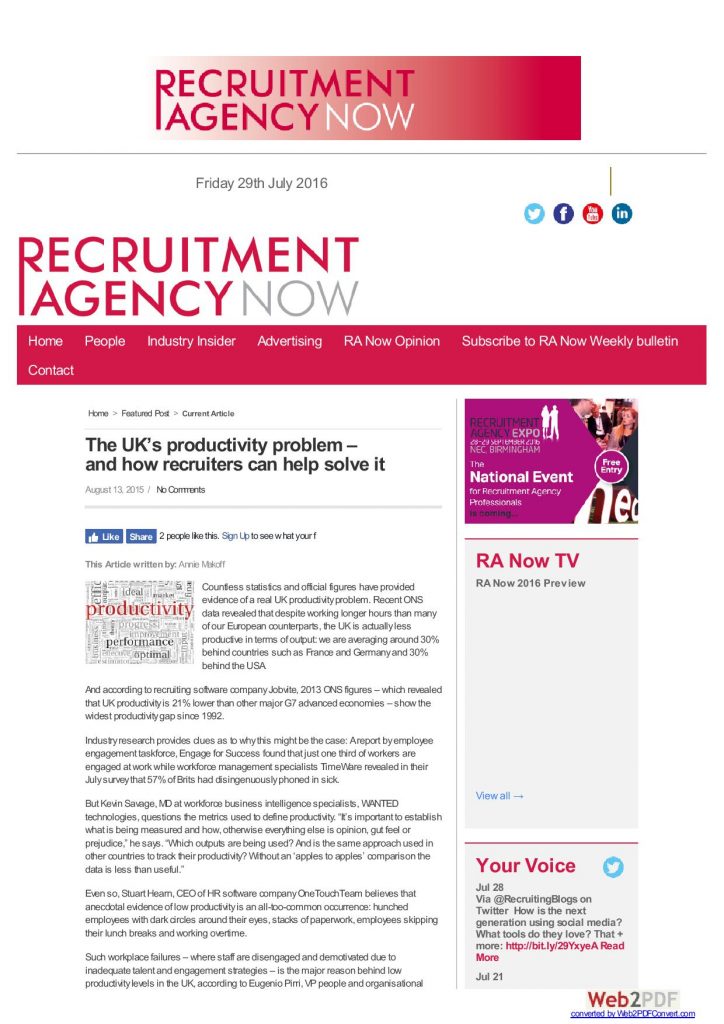 Recruitment Agency Now | August 2015